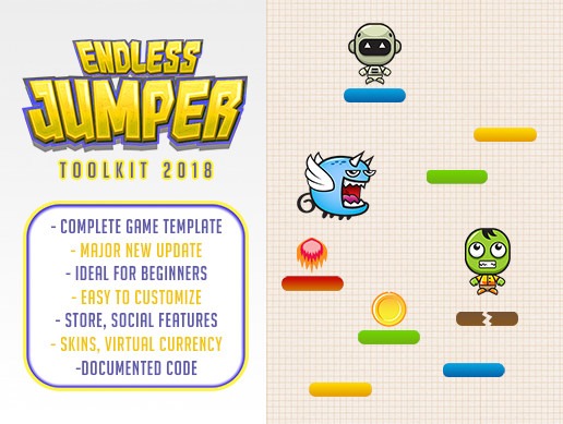 2D Endless Jumper Game Kit