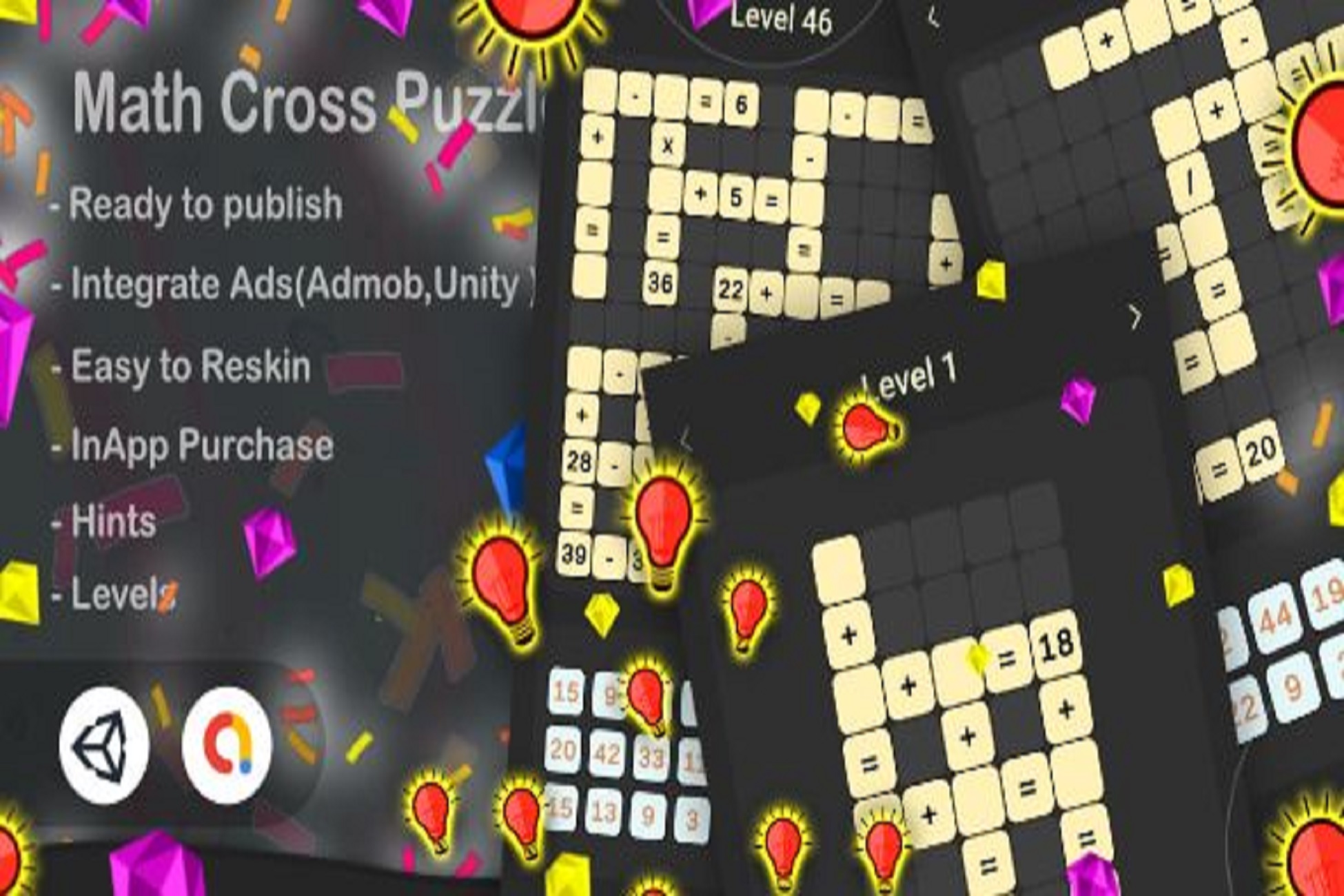 Math Cross Puzzle Unity Source Code