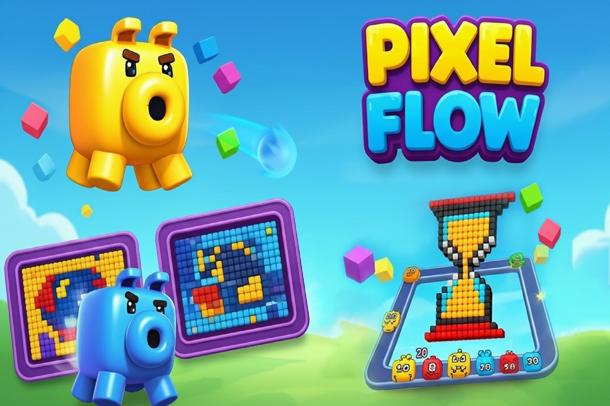 Pixel Flow Game Unity Source Code