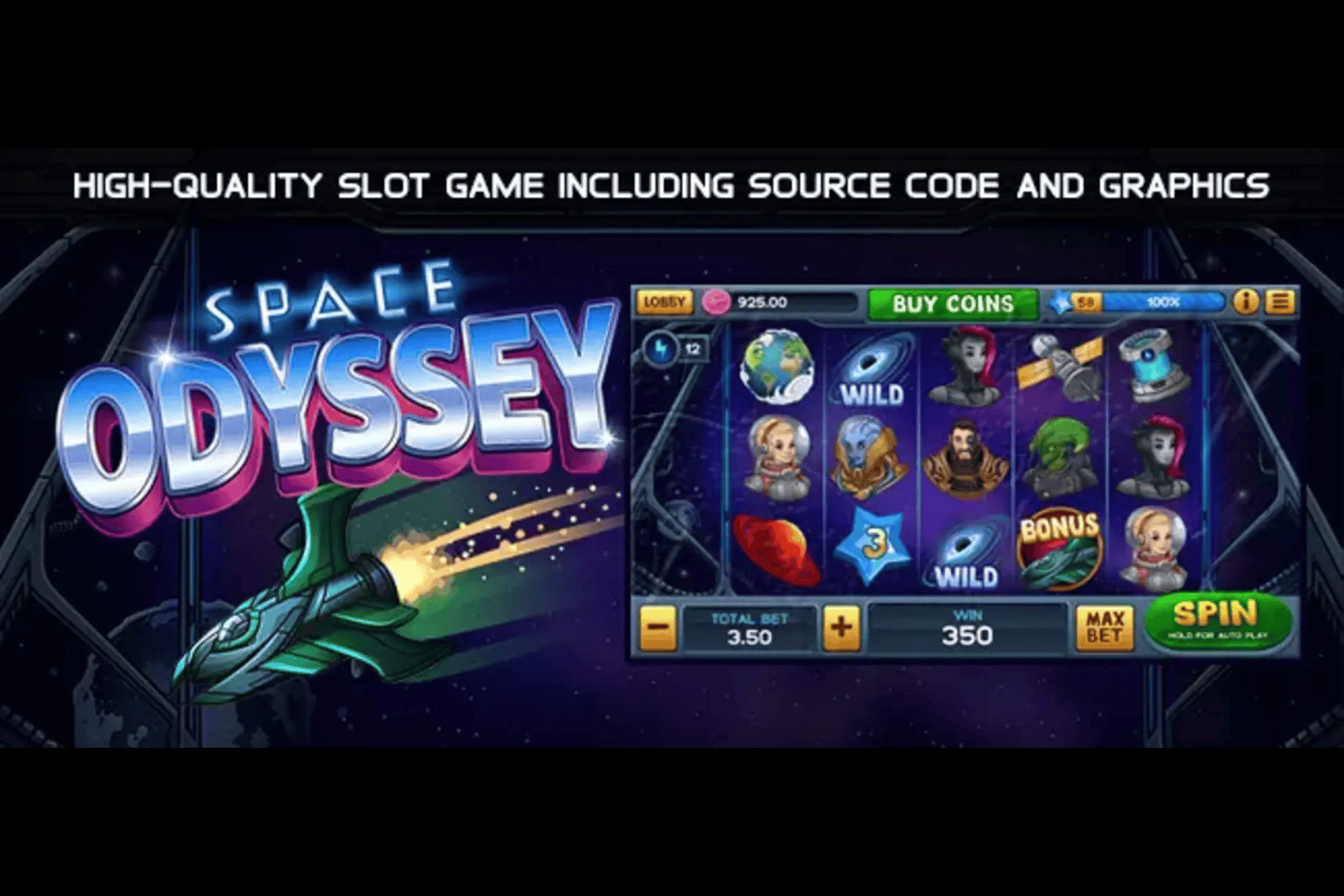 Space Odyssey Slots Game Unity Source Code