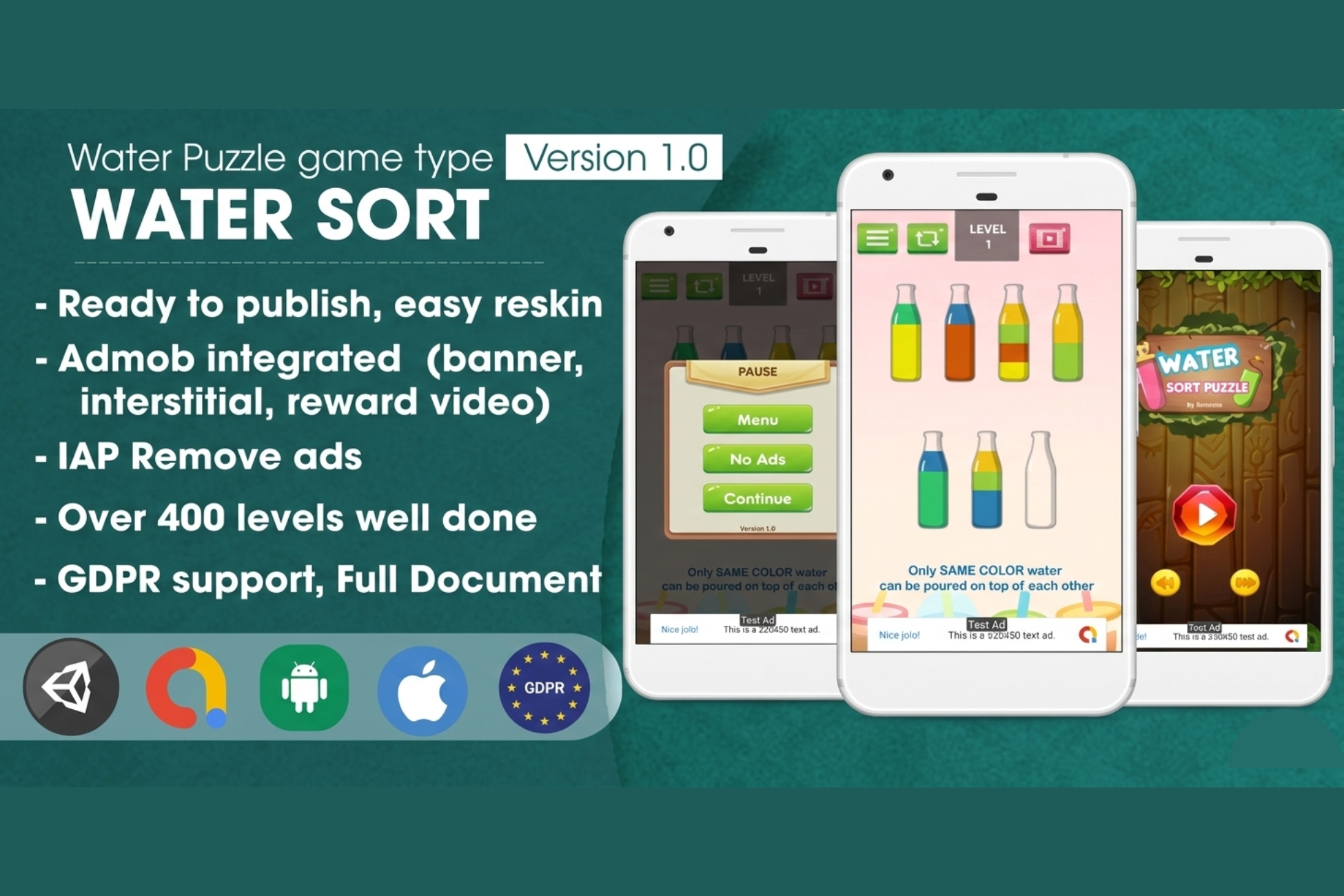 Water Sort Puzzle Unity Source Code