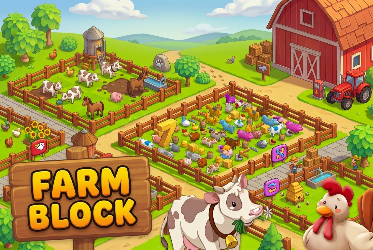 Farm Block Unity Source Code – Amazing Animal Match Puzzle Game