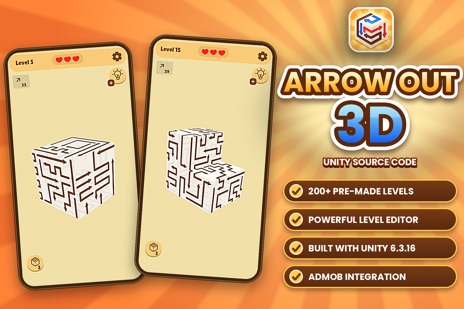 Arrow Out 3D Unity Project – Ultimate Puzzle Game Source Code